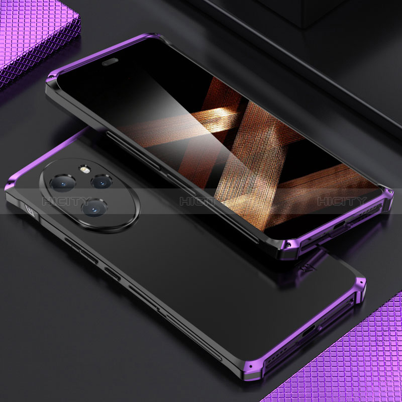 Custodia Lusso Alluminio Cover 360 Gradi per Huawei Honor 100 Pro 5G Viola