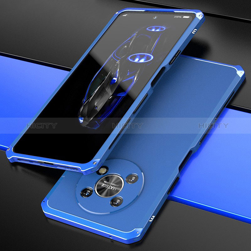 Custodia Lusso Alluminio Cover 360 Gradi per Huawei Honor Magic4 Lite 5G Blu