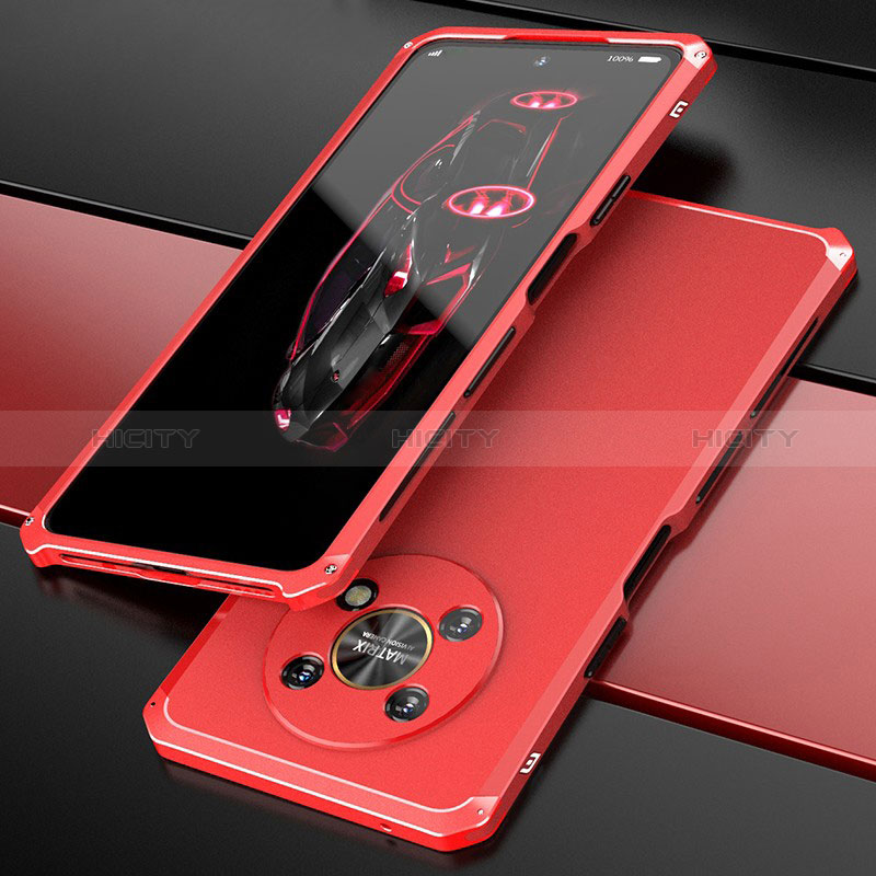 Custodia Lusso Alluminio Cover 360 Gradi per Huawei Honor Magic4 Lite 5G Rosso