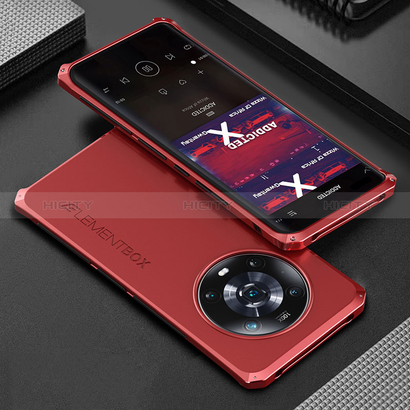 Custodia Lusso Alluminio Cover 360 Gradi per Huawei Honor Magic4 Pro 5G Rosso