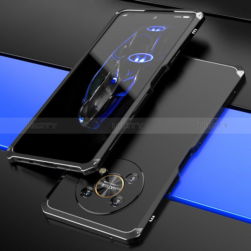 Custodia Lusso Alluminio Cover 360 Gradi per Huawei Honor X9 5G Nero