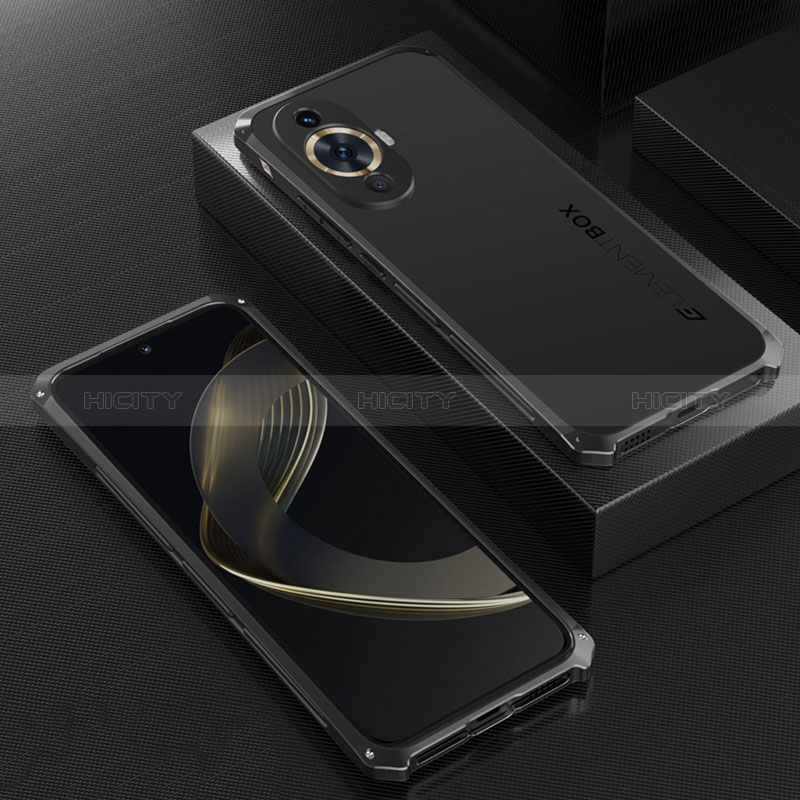 Custodia Lusso Alluminio Cover 360 Gradi per Huawei Nova 11 Nero