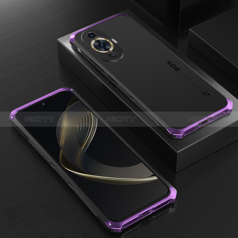 Custodia Lusso Alluminio Cover 360 Gradi per Huawei Nova 11 Viola