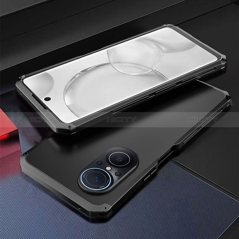 Custodia Lusso Alluminio Cover 360 Gradi per Huawei Nova 9 SE Nero