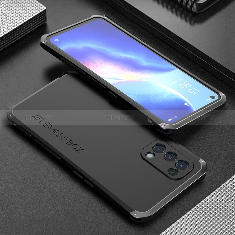 Custodia Lusso Alluminio Cover 360 Gradi per Oppo K9 5G Nero