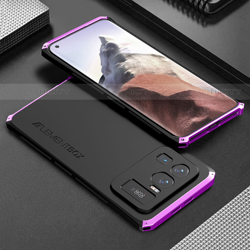 Custodia Lusso Alluminio Cover 360 Gradi per Xiaomi Mi 11 Ultra 5G Viola