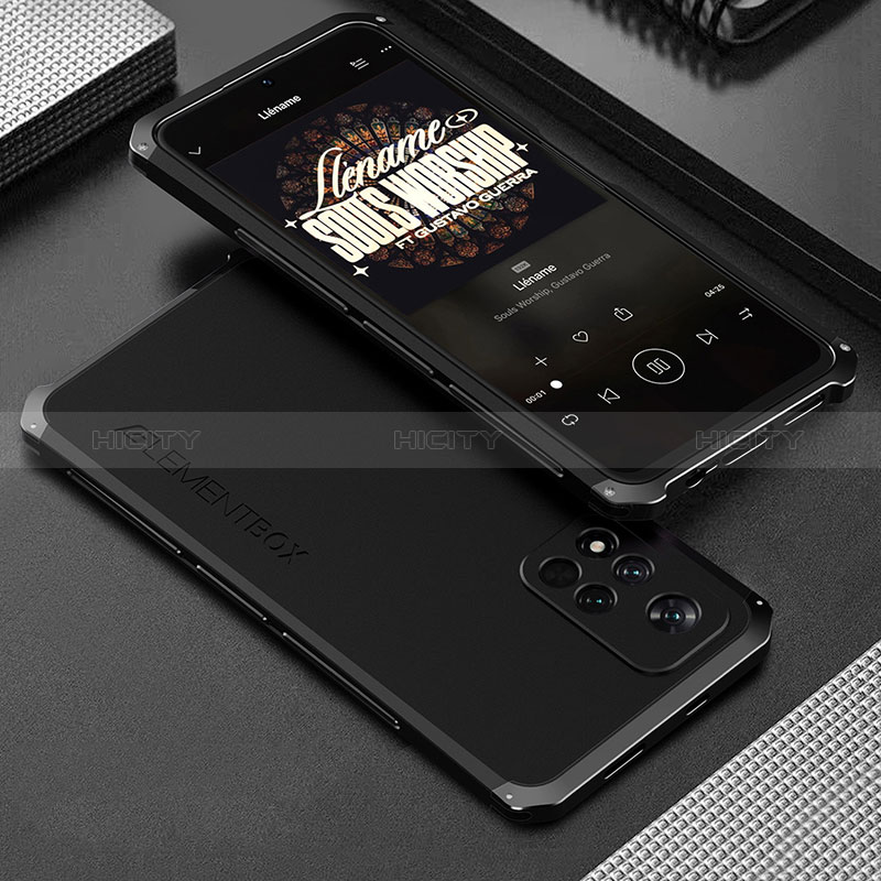 Custodia Lusso Alluminio Cover 360 Gradi per Xiaomi Mi 11i 5G (2022) Nero
