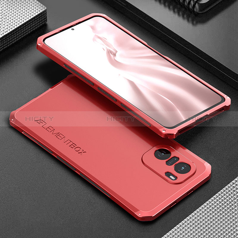 Custodia Lusso Alluminio Cover 360 Gradi per Xiaomi Mi 11i 5G Rosso