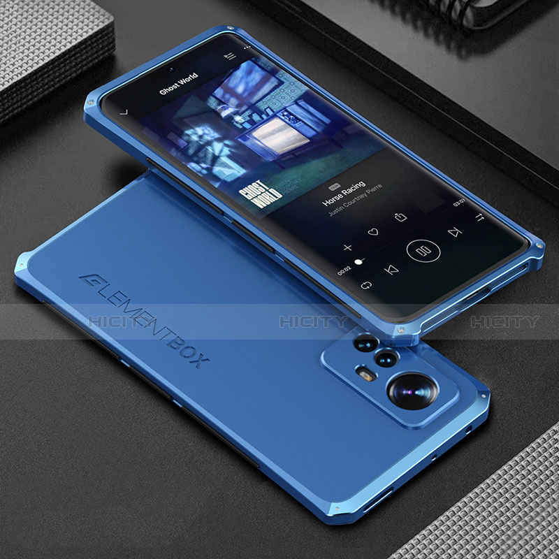 Custodia Lusso Alluminio Cover 360 Gradi per Xiaomi Mi 12 5G Blu