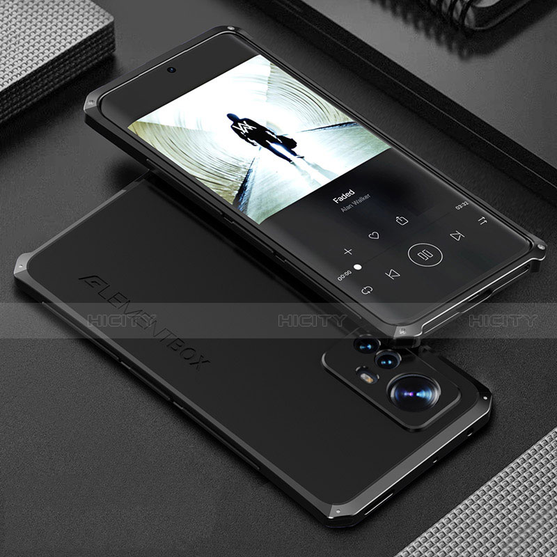 Custodia Lusso Alluminio Cover 360 Gradi per Xiaomi Mi 12 5G Nero