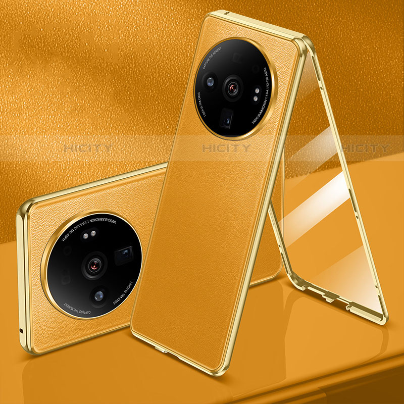 Custodia Lusso Alluminio Cover 360 Gradi per Xiaomi Mi 12S Ultra 5G Giallo