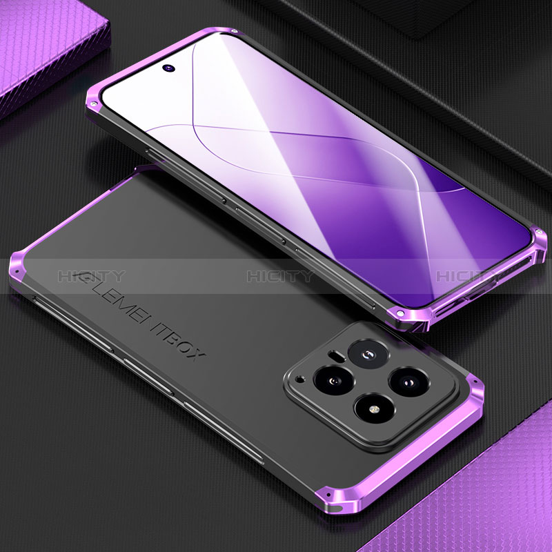 Custodia Lusso Alluminio Cover 360 Gradi per Xiaomi Mi 14 5G Viola