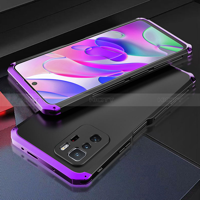 Custodia Lusso Alluminio Cover 360 Gradi per Xiaomi Poco X3 GT 5G Viola