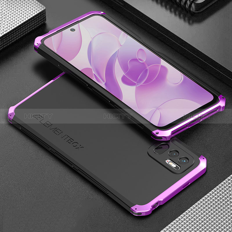 Custodia Lusso Alluminio Cover 360 Gradi per Xiaomi Redmi Note 10 JE 5G Viola