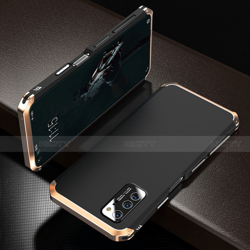 Custodia Lusso Alluminio Cover M01 per Huawei Honor V30 Pro 5G Oro e Nero