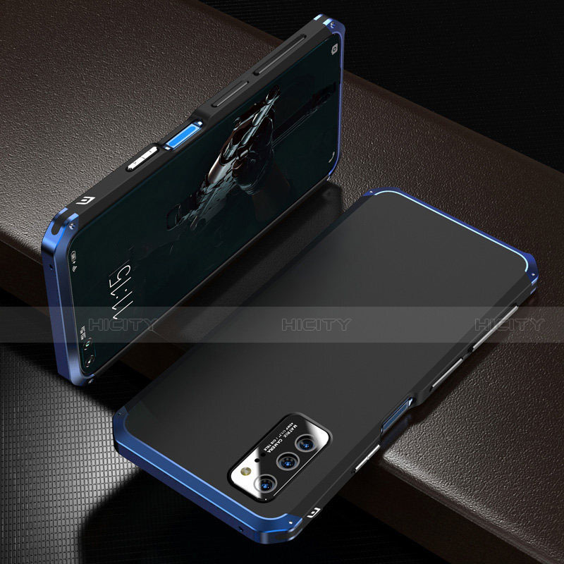 Custodia Lusso Alluminio Cover M01 per Huawei Honor View 30 5G Blu e Nero