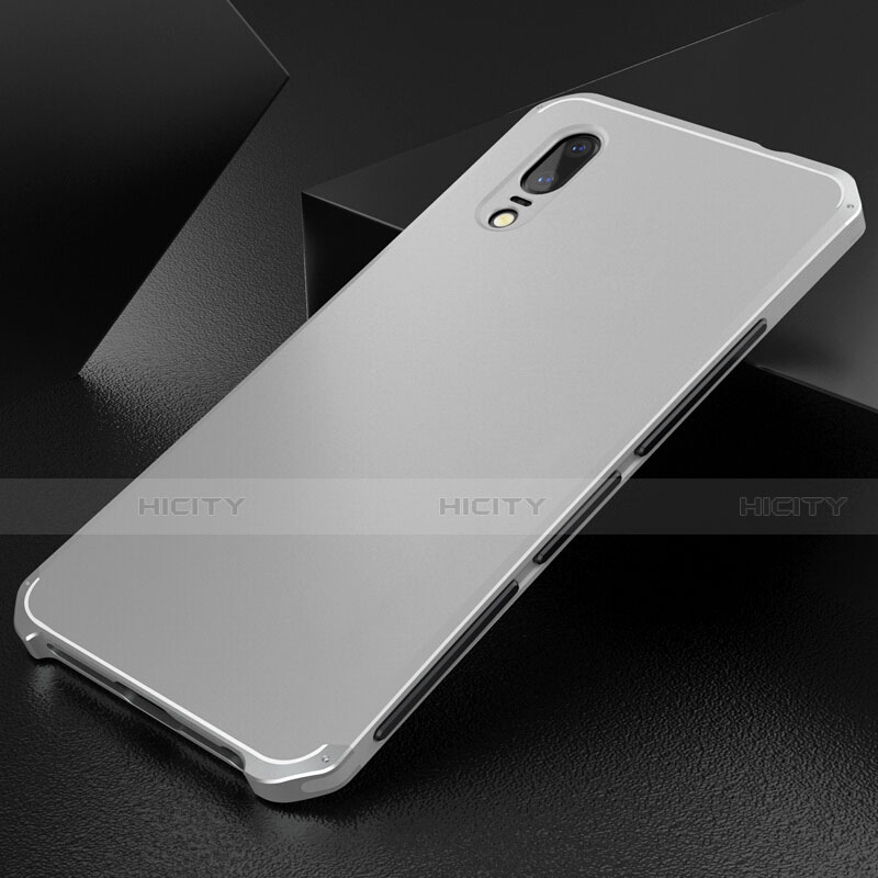 Custodia Lusso Alluminio Cover M01 per Huawei P20 Argento