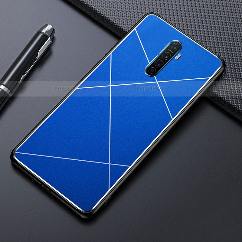 Custodia Lusso Alluminio Cover M01 per Oppo Reno Ace Blu