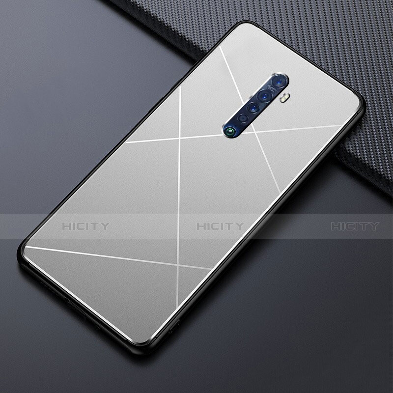 Custodia Lusso Alluminio Cover M02 per Oppo Reno2 Argento