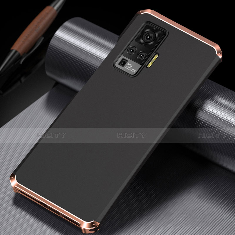 Custodia Lusso Alluminio Cover M02 per Vivo X50 Pro 5G Oro e Nero