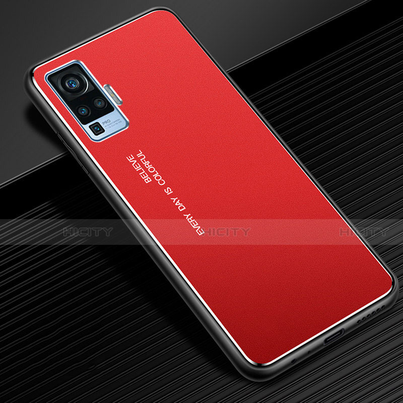 Custodia Lusso Alluminio Cover M03 per Vivo X50 Pro 5G Rosso