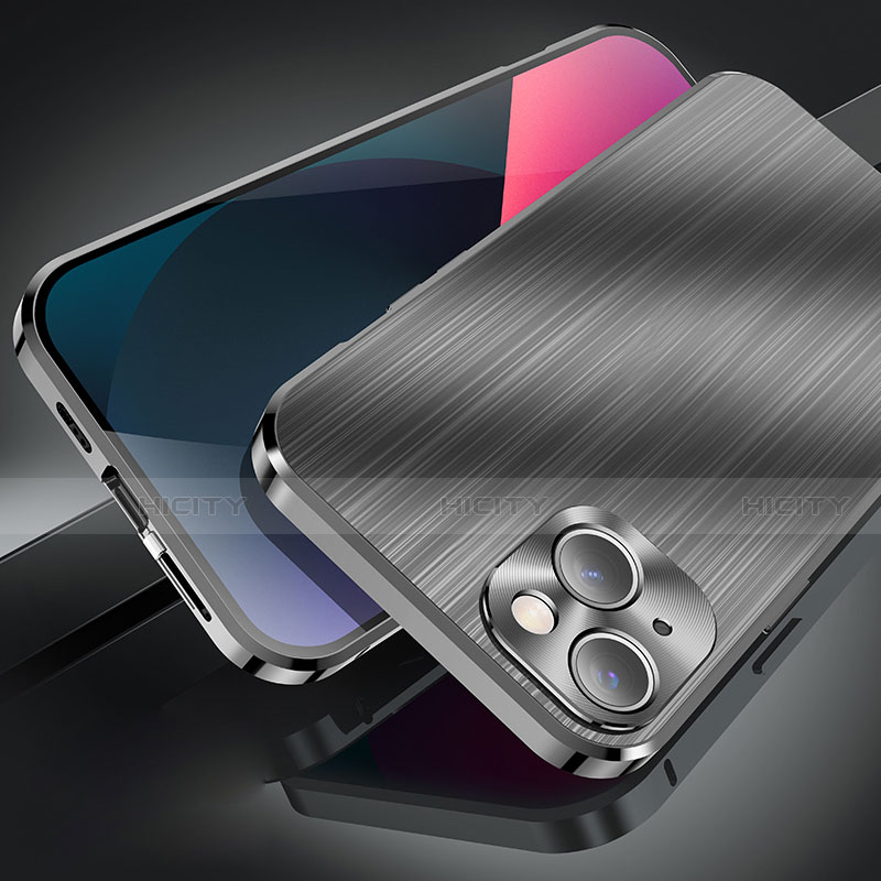 Custodia Lusso Alluminio Cover M06 per Apple iPhone 13 Nero