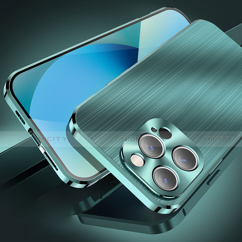 Custodia Lusso Alluminio Cover M06 per Apple iPhone 13 Pro Max Verde