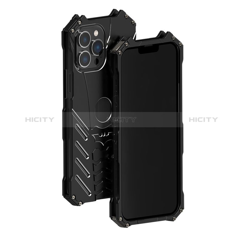 Custodia Lusso Alluminio Cover P01 per Apple iPhone 13 Pro Nero