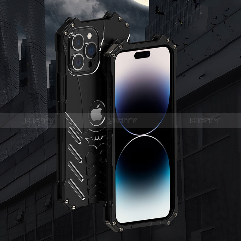 Custodia Lusso Alluminio Cover P01 per Apple iPhone 15 Pro Max Nero