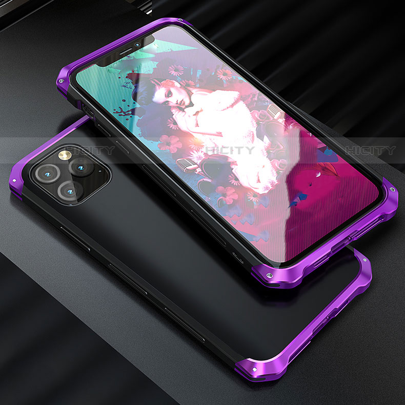 Custodia Lusso Alluminio Cover per Apple iPhone 11 Pro Max Viola