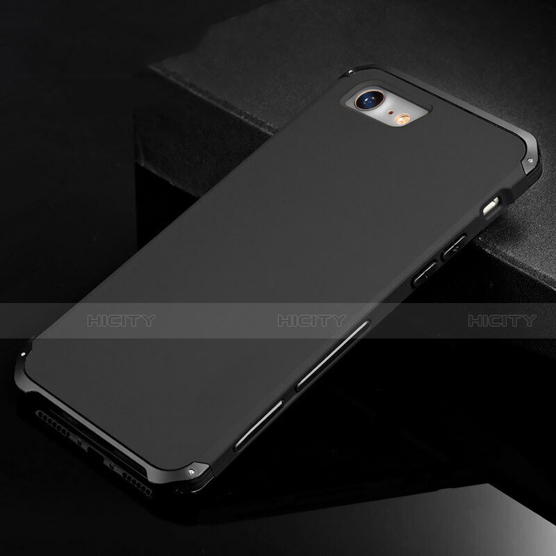 Custodia Lusso Alluminio Cover per Apple iPhone 7 Nero