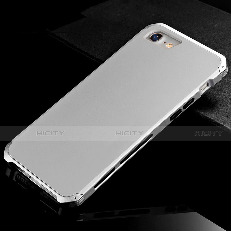 Custodia Lusso Alluminio Cover per Apple iPhone 8 Argento