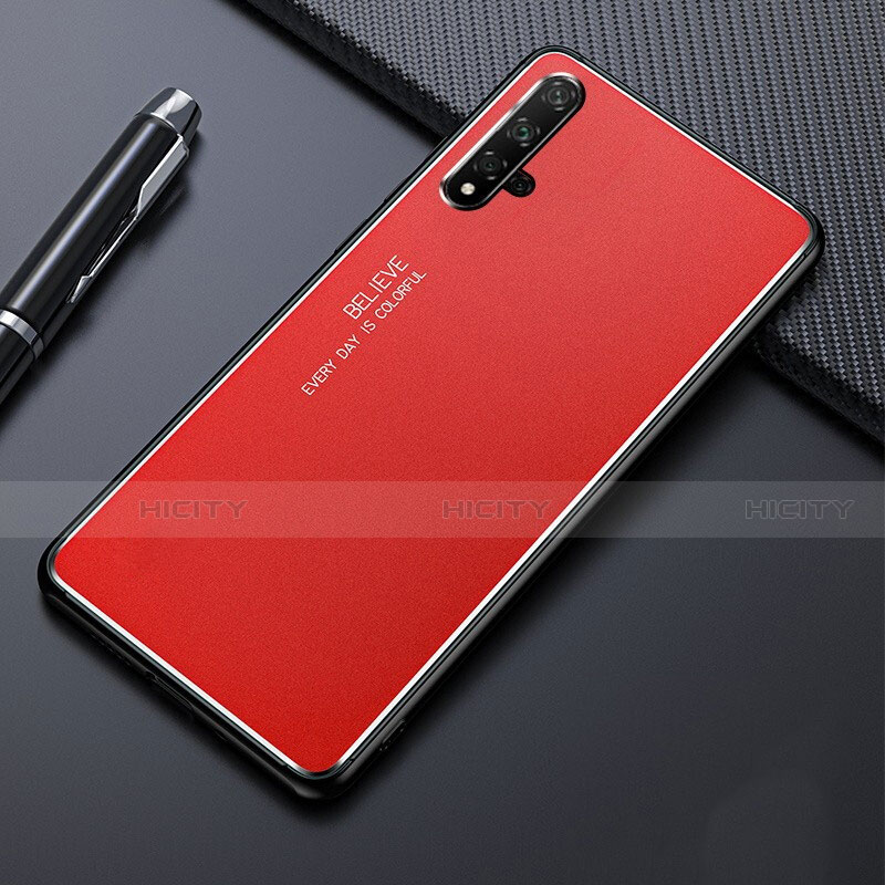 Custodia Lusso Alluminio Cover per Huawei Nova 5 Rosso