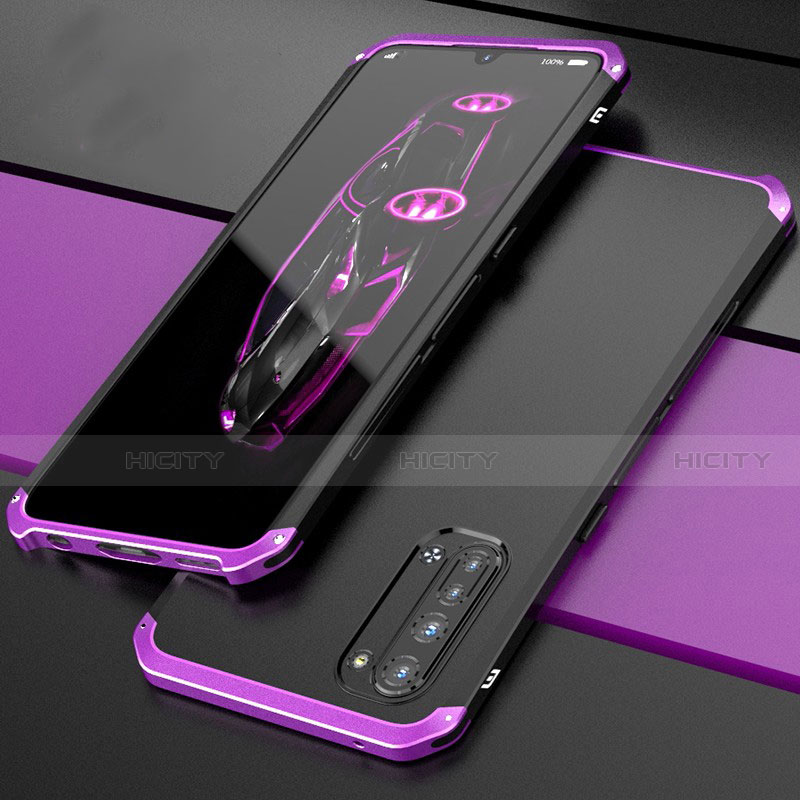 Custodia Lusso Alluminio Cover per Oppo F15 Viola