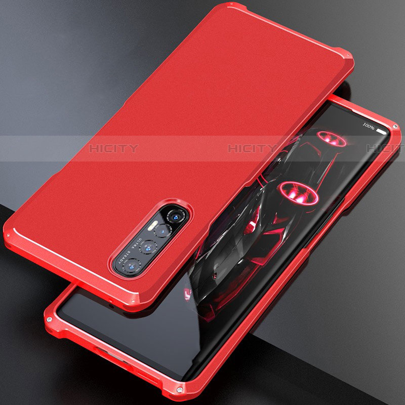 Custodia Lusso Alluminio Cover per Oppo Find X2 Neo Rosso