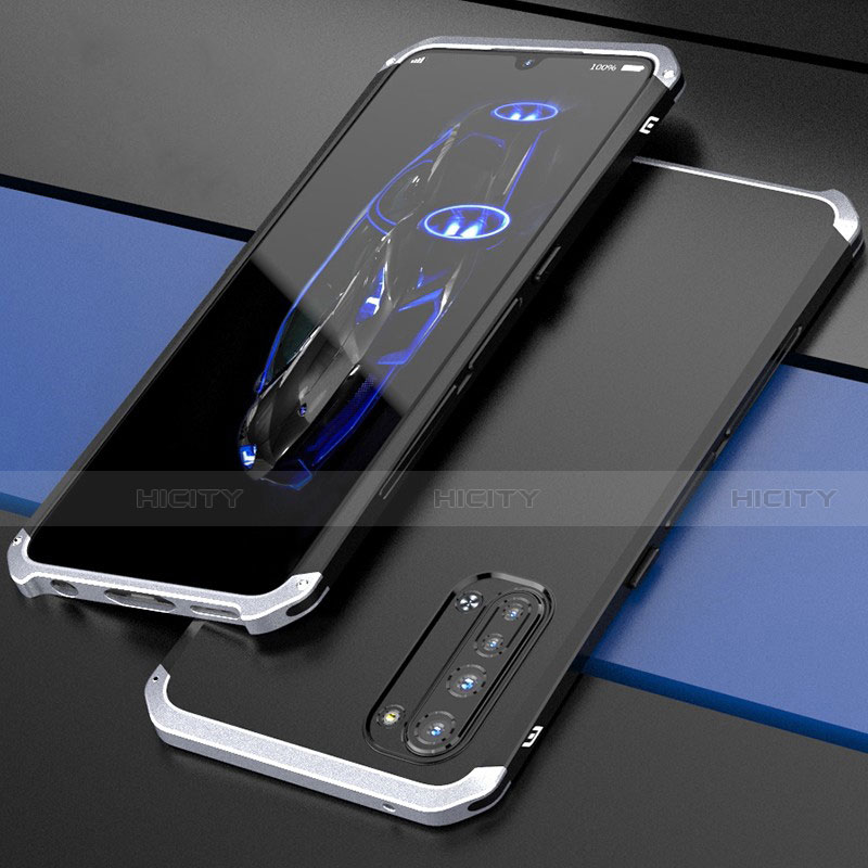 Custodia Lusso Alluminio Cover per Oppo K7 5G Argento e Nero