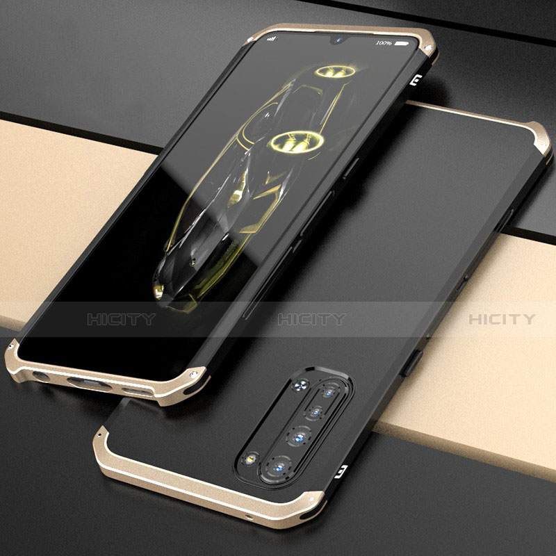 Custodia Lusso Alluminio Cover per Oppo K7 5G Oro e Nero