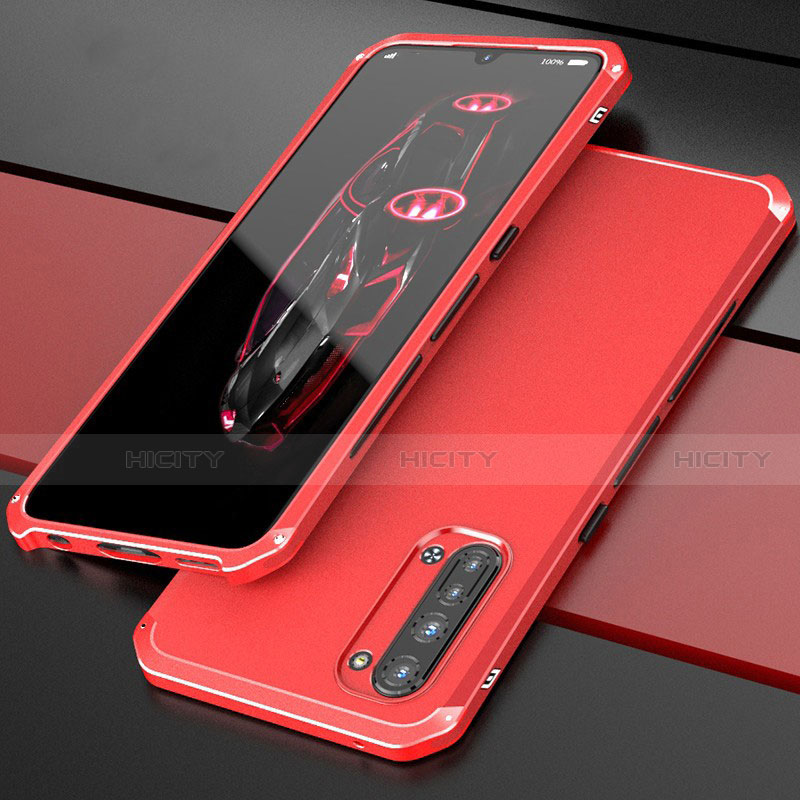 Custodia Lusso Alluminio Cover per Oppo K7 5G Rosso