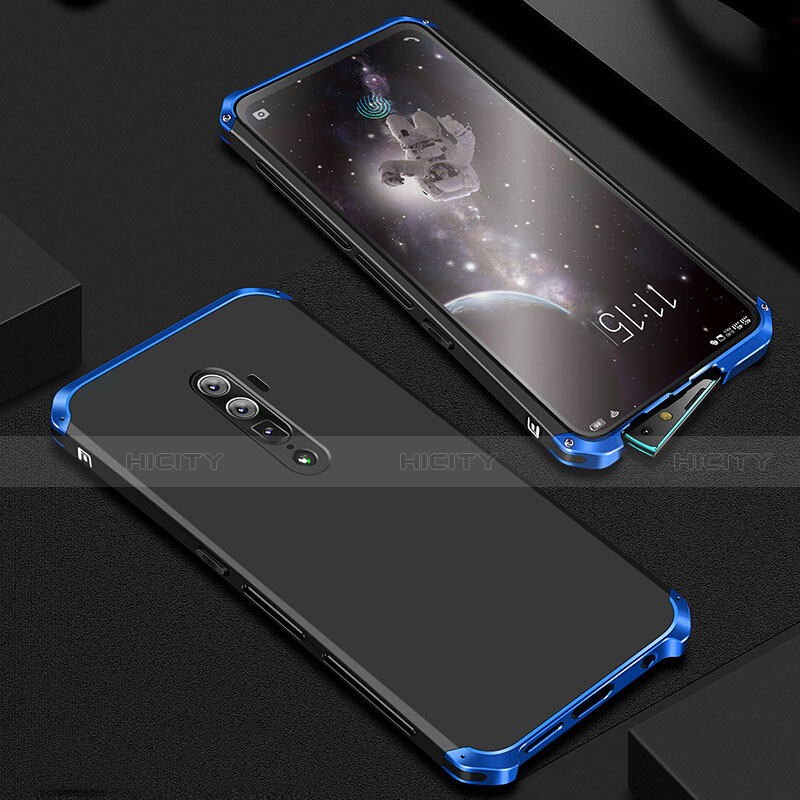 Custodia Lusso Alluminio Cover per Oppo Reno 10X Zoom Blu