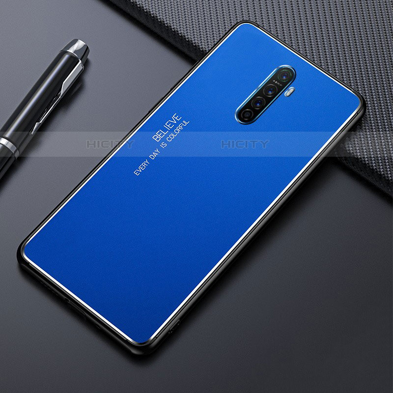 Custodia Lusso Alluminio Cover per Oppo Reno Ace Blu