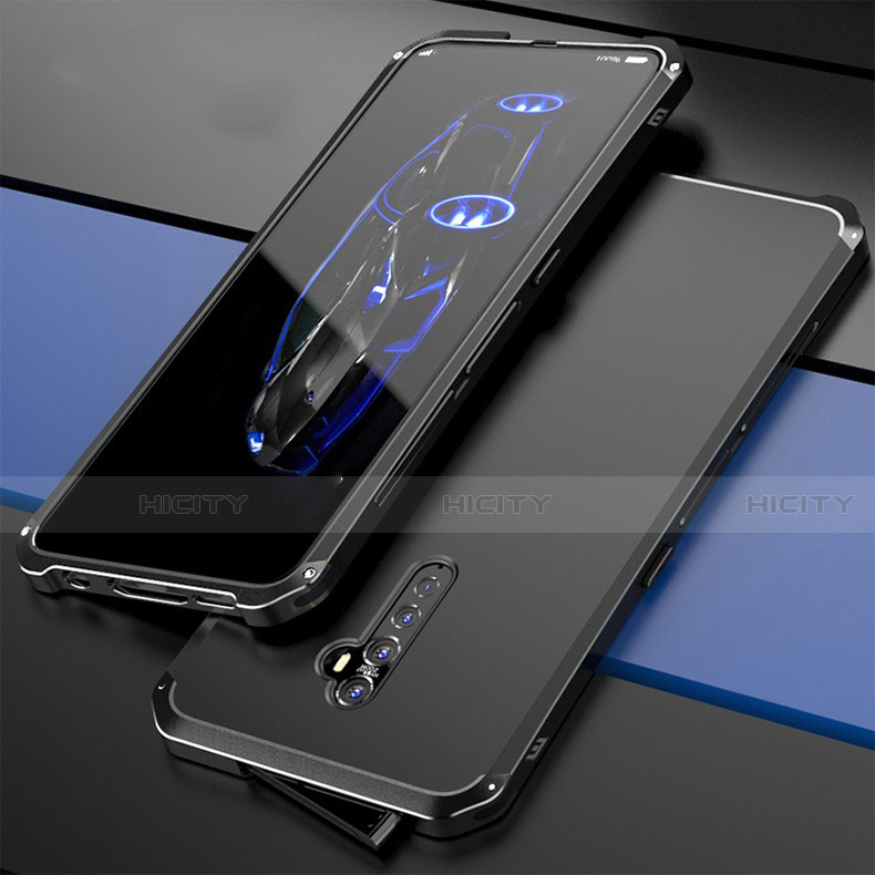 Custodia Lusso Alluminio Cover per Oppo Reno2 Nero