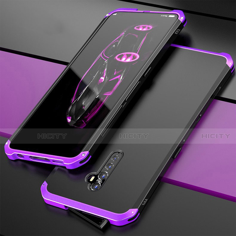 Custodia Lusso Alluminio Cover per Oppo Reno2 Viola