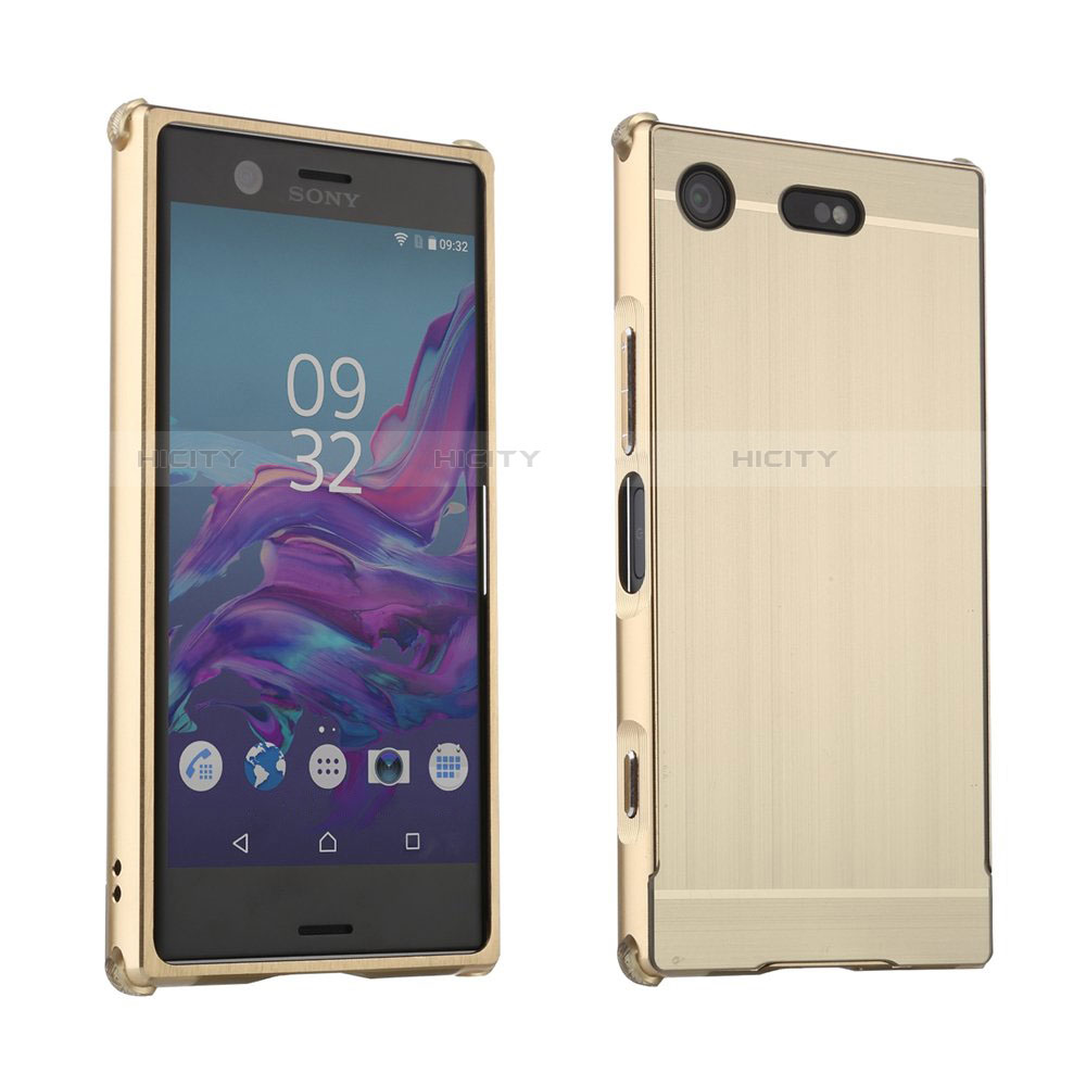 Custodia Lusso Alluminio Cover per Sony Xperia XZ1 Compact Oro