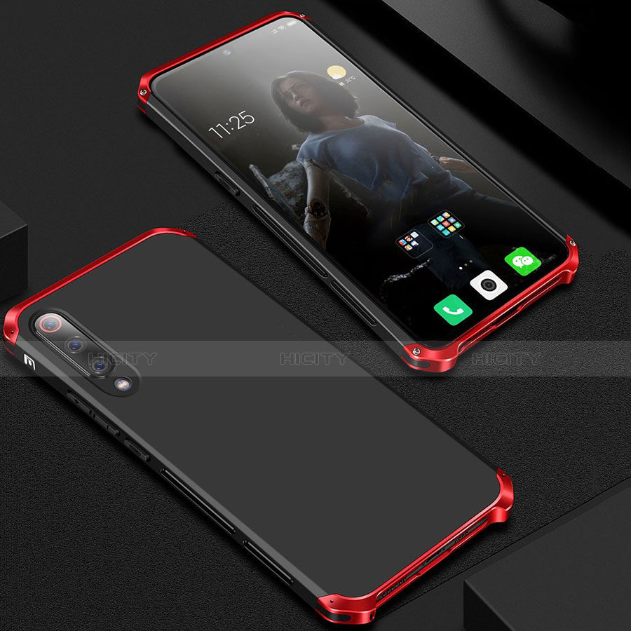 Custodia Lusso Alluminio Cover per Xiaomi Mi 9 Pro Rosso e Nero