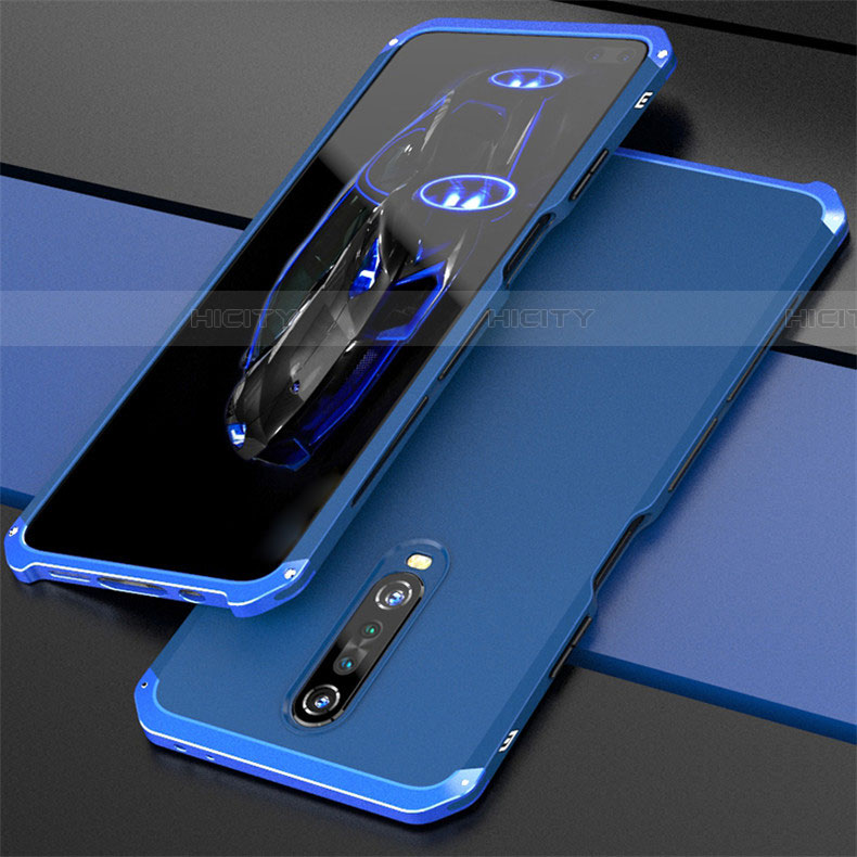 Custodia Lusso Alluminio Cover per Xiaomi Poco X2 Blu