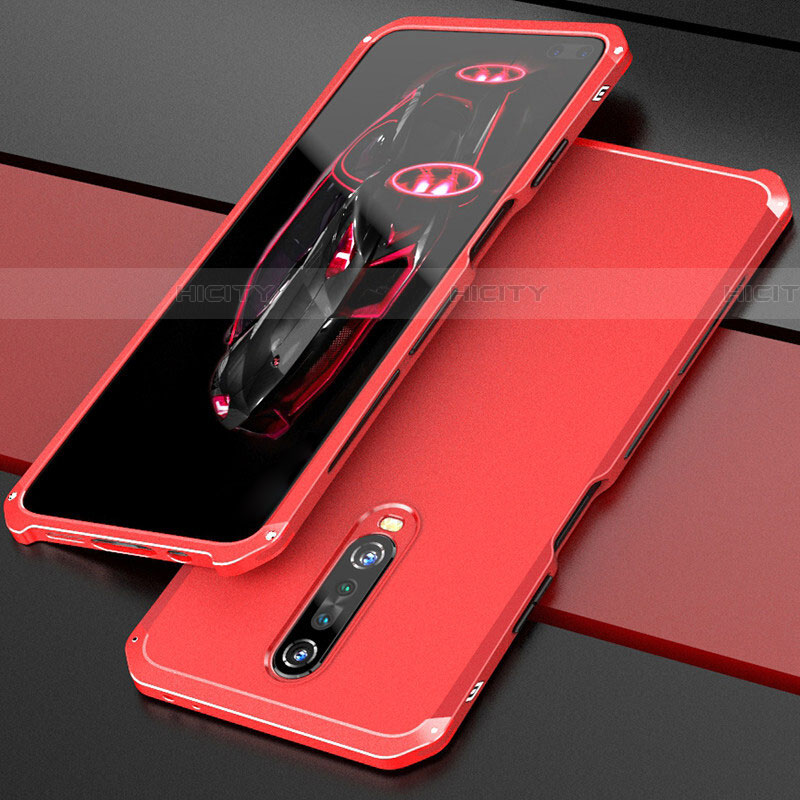 Custodia Lusso Alluminio Cover per Xiaomi Redmi K30i 5G Rosso