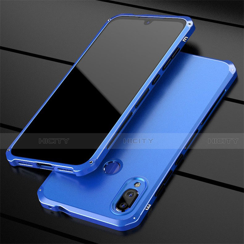 Custodia Lusso Alluminio Cover per Xiaomi Redmi Note 7 Blu