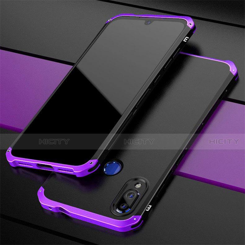 Custodia Lusso Alluminio Cover per Xiaomi Redmi Note 7 Pro Viola