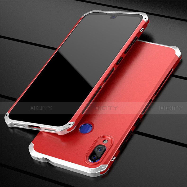 Custodia Lusso Alluminio Cover per Xiaomi Redmi Note 7 Rosso