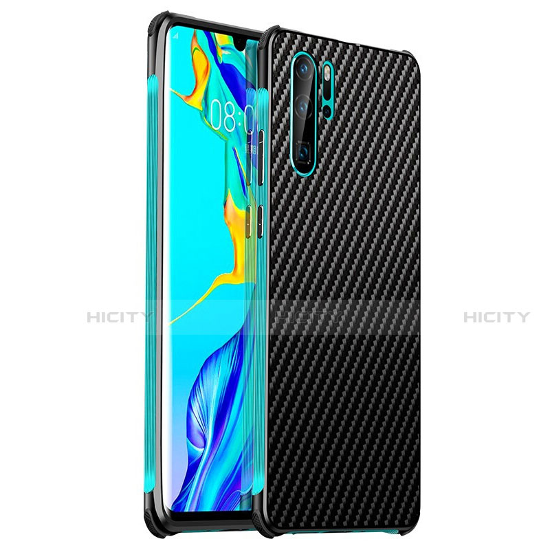 Custodia Lusso Alluminio Cover S01 per Huawei P30 Pro New Edition Ciano